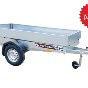 EBECO N2.5 - egytengelyes FÉKEZETLEN utánfutó 750 kg-ig, 40 cm OLDALFAL (Támasztókerék: Támasztókerékkel)