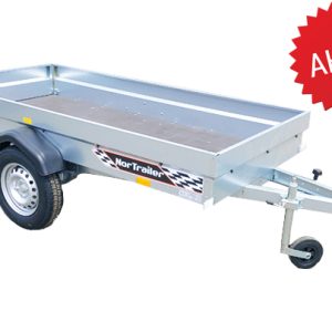 EBECO N2.5 - egytengelyes FÉKEZETLEN utánfutó 750 kg-ig, 30 cm OLDALFAL (Támasztó kerék: Támasztó kerékkel)